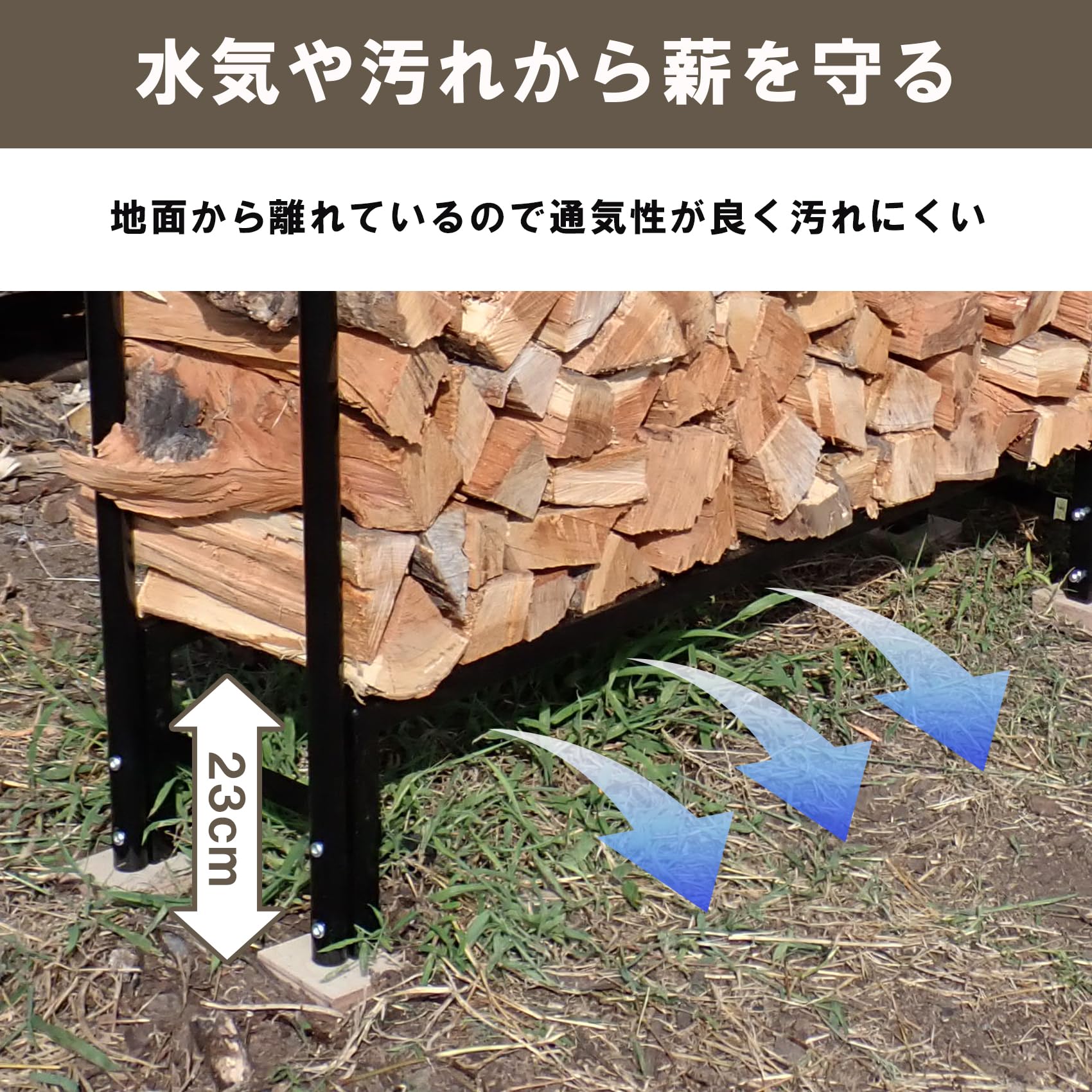 Amazon.co.jp: ガーデンマスター(Gardenmaster) 薪ラック 幅246×奥行